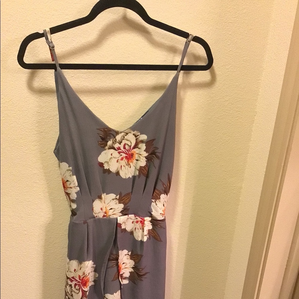 Gray Floral Dress